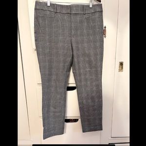 LOFT plaid pants in grey, black and purple, size 12